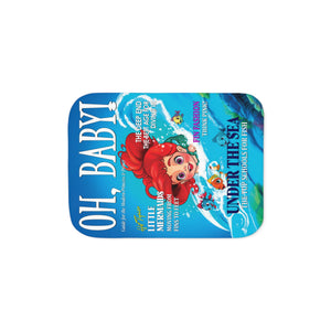 soft sherpa blanket with 'Little Mermaid Illustrated' design