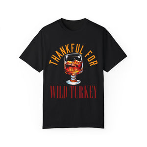 Ivory t-shirt with 'Wild Turkey Funny Holiday' design on a white background