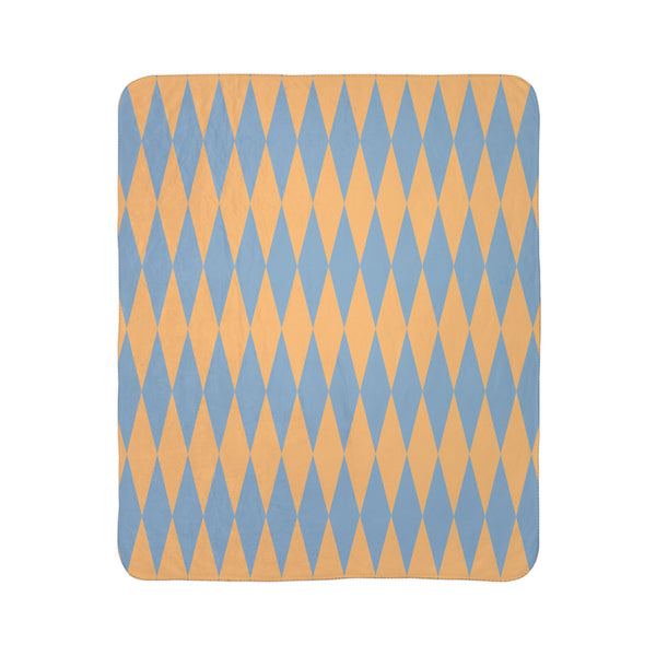 Blue and Yellow Home Gift Plush Sherpa Blanket