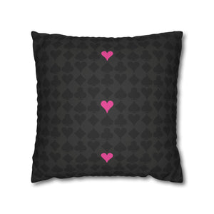 throw pillow with 'Black & Pink Card Deck Cover' design