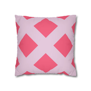 Reversible Pink Lilac Faux Suede Pillow Cover