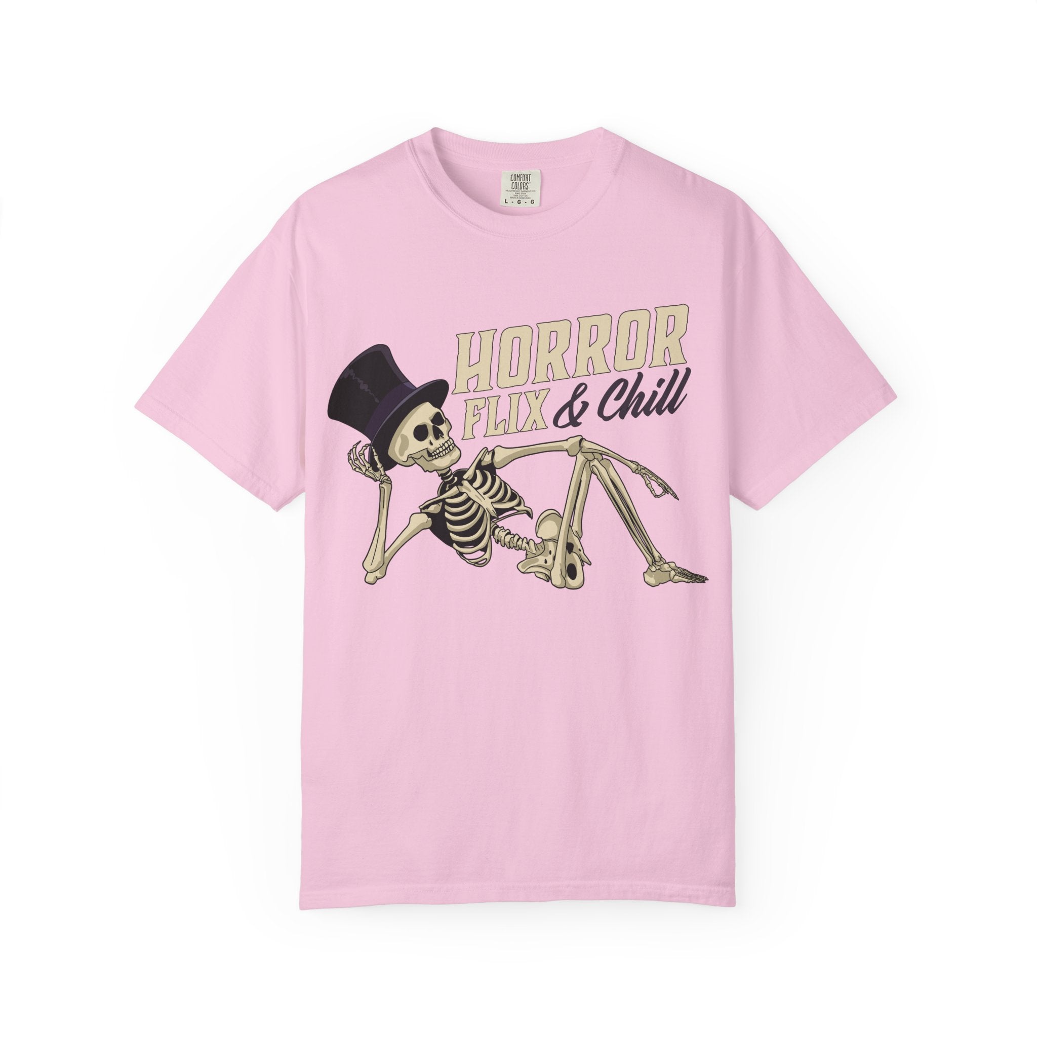 Horror Flix & Chill Skeleton Halloween T-Shirt Comfort Colors®
