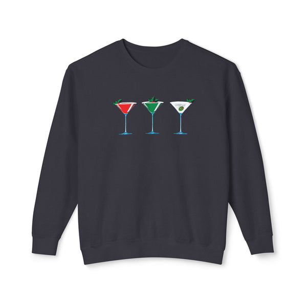 Christmas Martini Sweatshirt Soft Cotton, Relaxed Fit