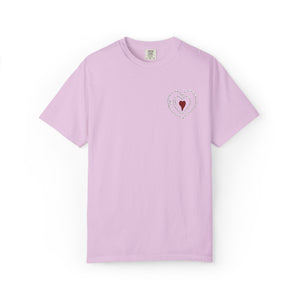 Embroidered Grinch Heart Holiday Comfort Colors® T-Shirt