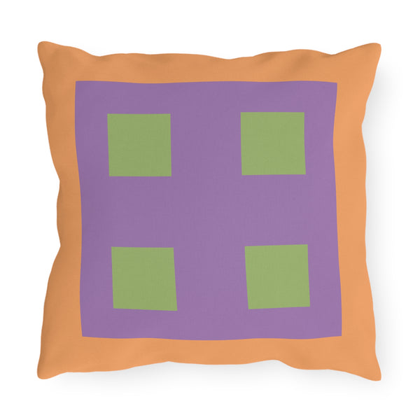 Pastel Orange Green Purple Indoor Outdoor Pillow