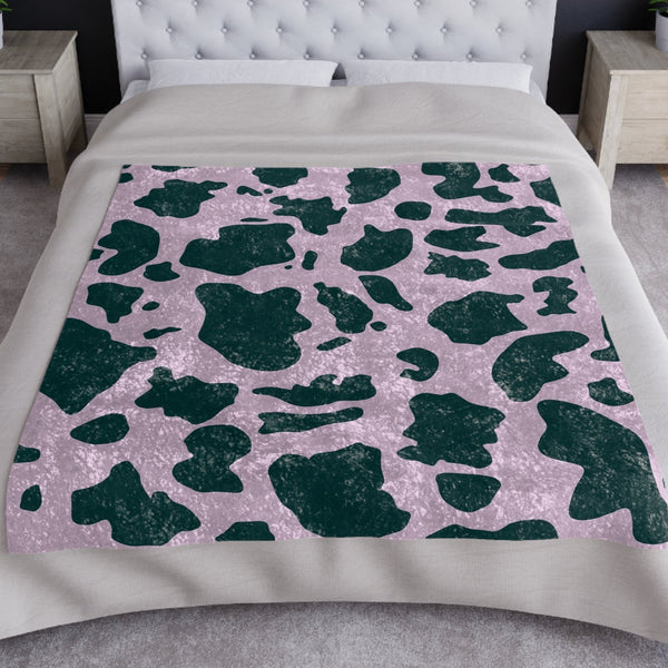 Lilac and Blue Animal Print Decorative Throw Blanket