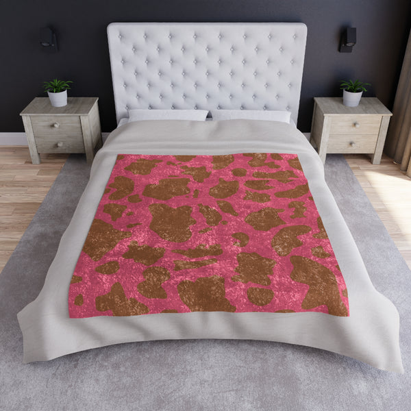 Brown & Pink Animal Print Decorative Throw Blanket