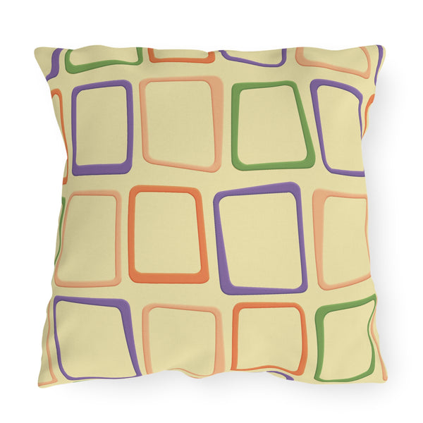 Mid-Century Modern Yellow Indoor Outdoor Throw Pillow