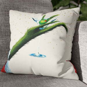 throw pillow with 'Grinch Christmas Cover Soft Holiday' design