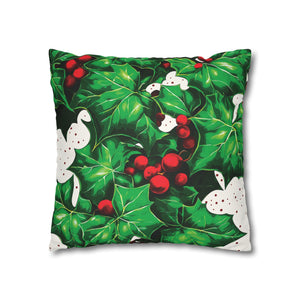 throw pillow with 'Holiday Ivy Cover Cozy Holiday Decor' design