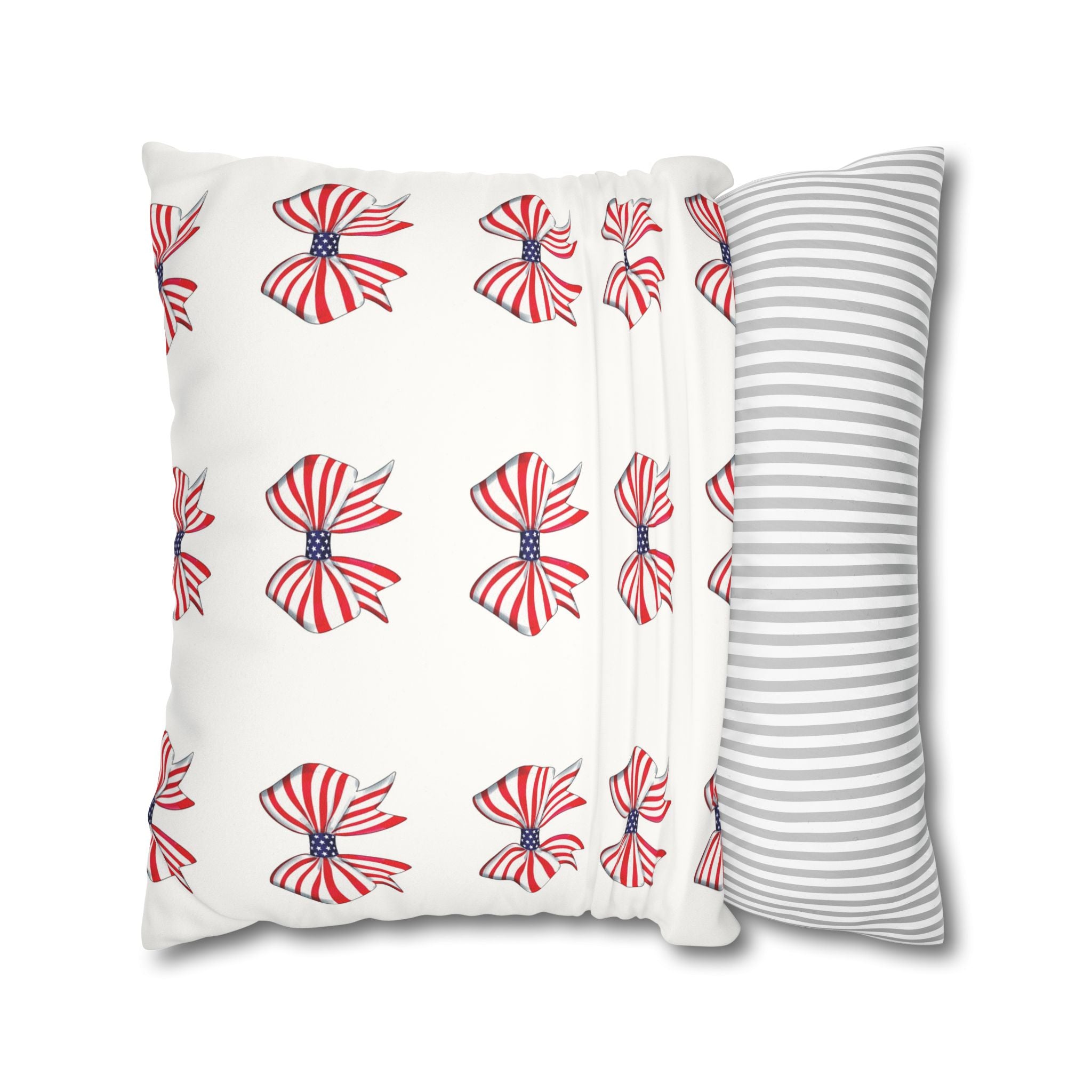 Patriotic Bows 4th of July Soft Accent Pillow Cover