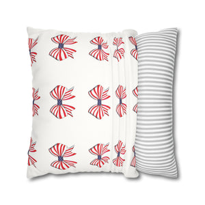 throw pillow with 'Patriotic Bows 4th of July Soft Accent Cover' design