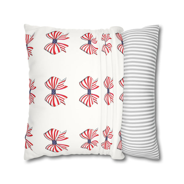 Patriotic Bows 4th of July Soft Accent Pillow Cover