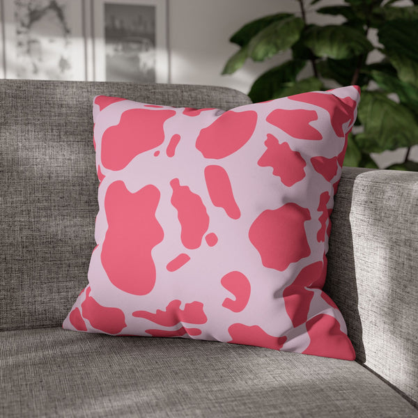 Pink Animal Cow Print Soft Throw Pillow Cover
