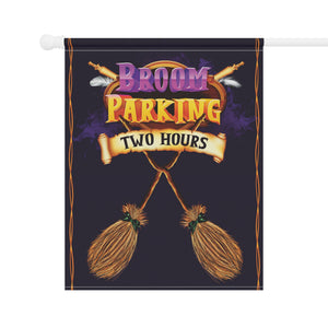 Witches Broom Parking Funny Halloween Yard Flag