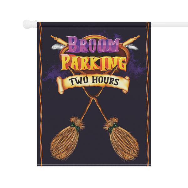 Witches Broom Parking Funny Halloween Yard Flag