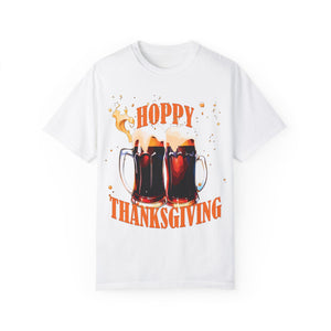 Dark blue t-shirt with 'Beer Lovers Funny Thanksgiving' design on a white background