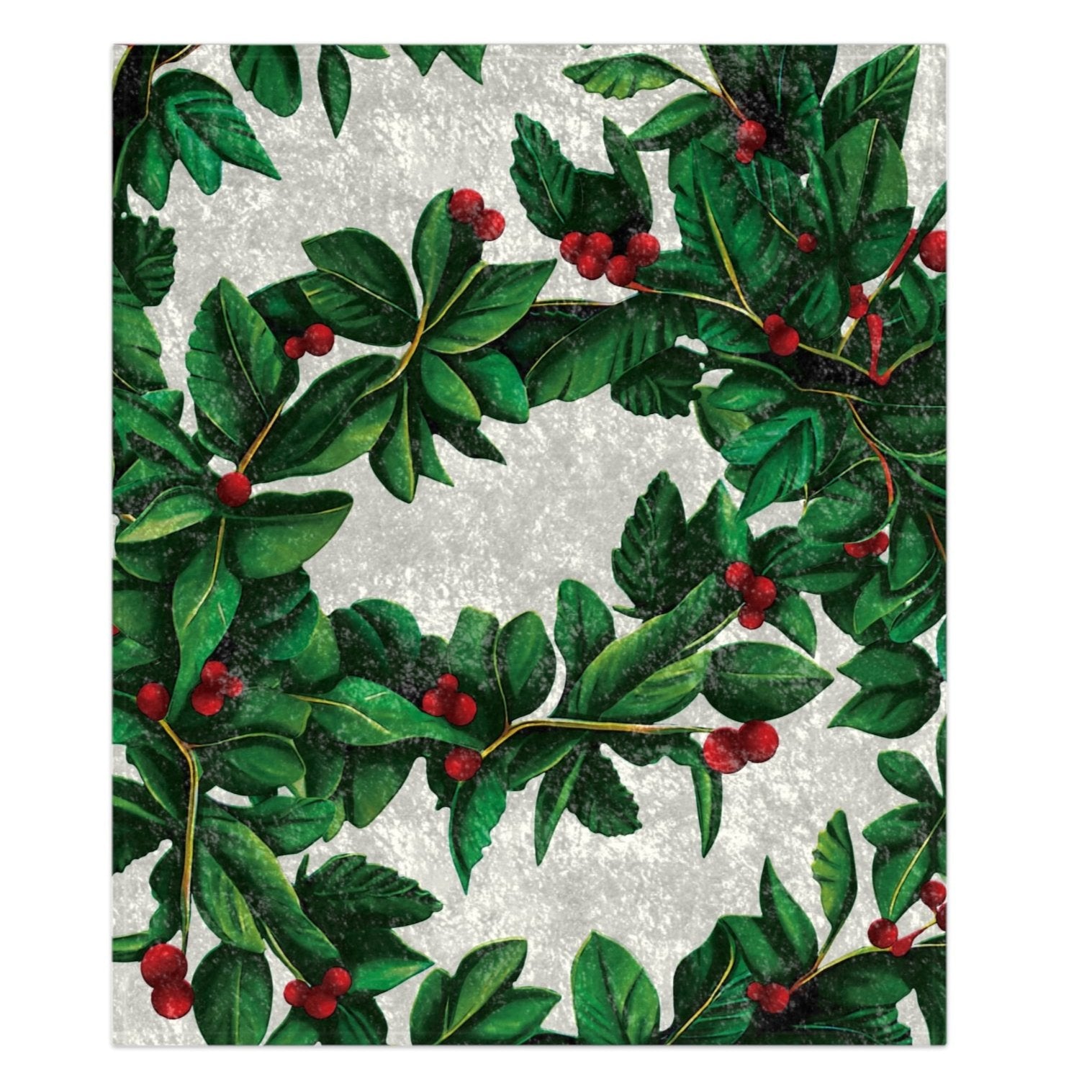 Christmas wreath throw blanket