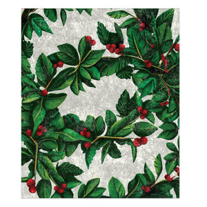 Christmas wreath throw blanket