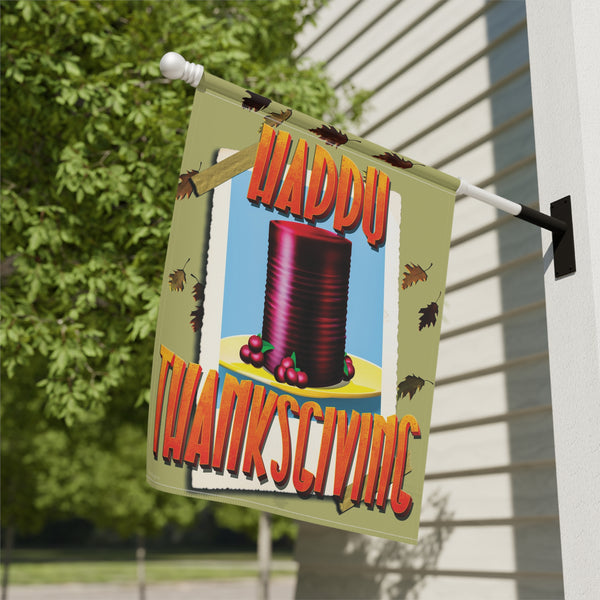 Retro Thanksgiving Cranberry Funny Holiday Yard Flag