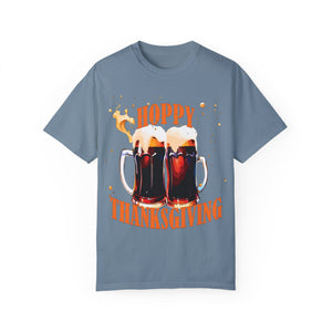 Orchid t-shirt with 'Beer Lovers Funny Thanksgiving' design on a white background