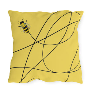 throw pillow with 'Reversible Yellow Bee' design