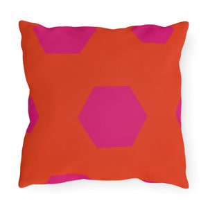 throw pillow with 'Vibrant Pink & Orange Reversible' design