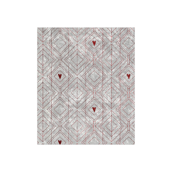 White Art Deco Hearts Valentines Throw Blanket