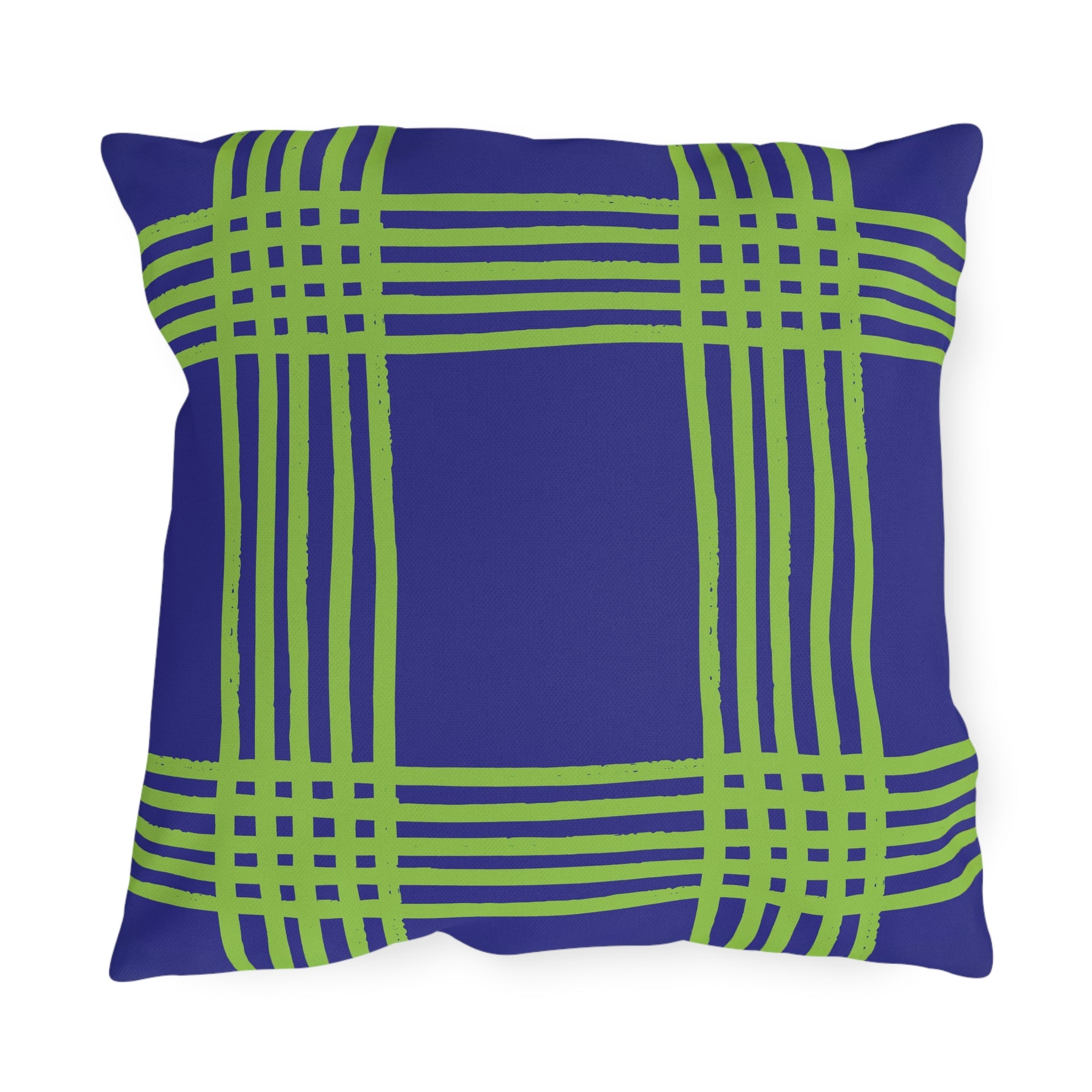 Purple and Green Indoor Outdoor Fall Reversible Throw Pillow