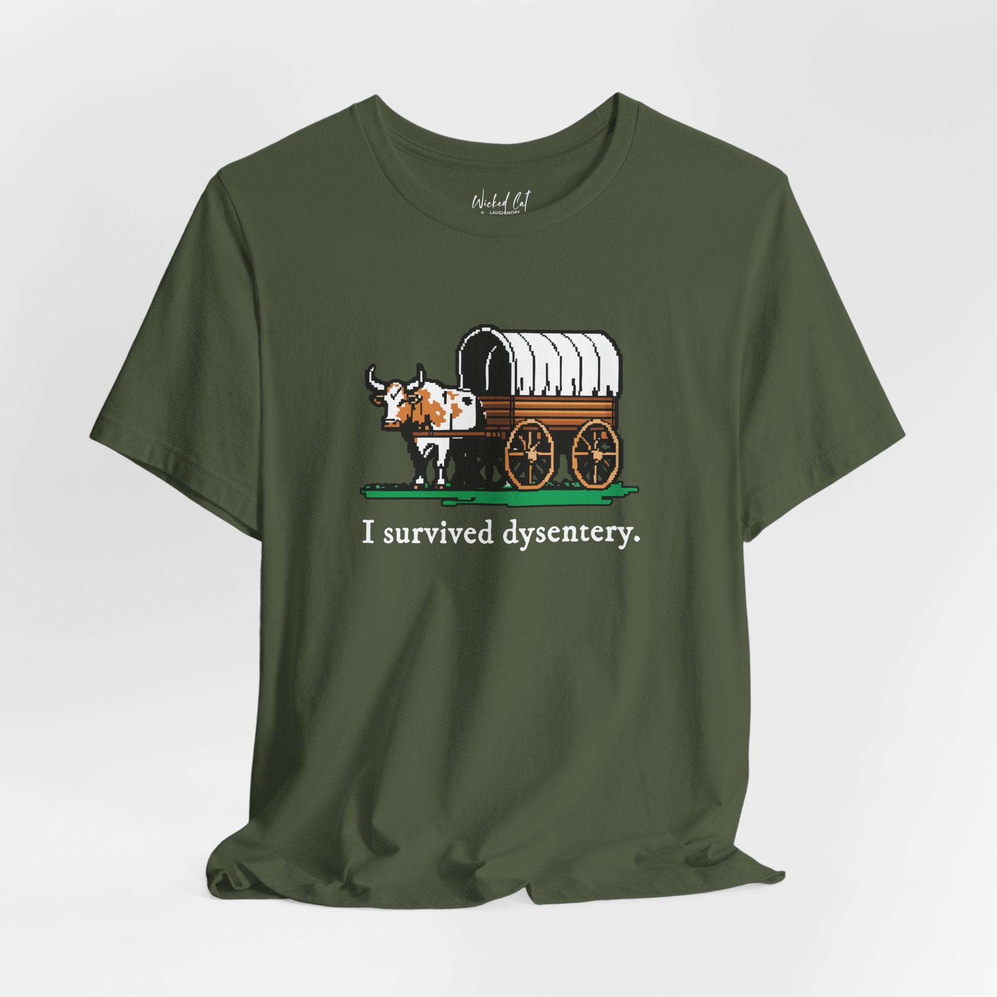 Oregon Trail I Survived Dysentery 80s Game Pop Culture T-Shirt