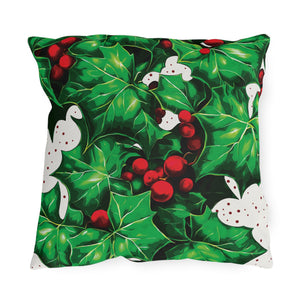 throw pillow with 'Holiday Ivy Christmas' design