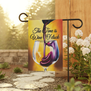 Garden flag with 'It's Wine O'Clock Funny' design