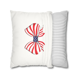 throw pillow with 'Chic Patriotic 4th of July Soft Accent Cover' design