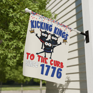 July 4th Kicking Kings Funny Patriotic Yard Flag