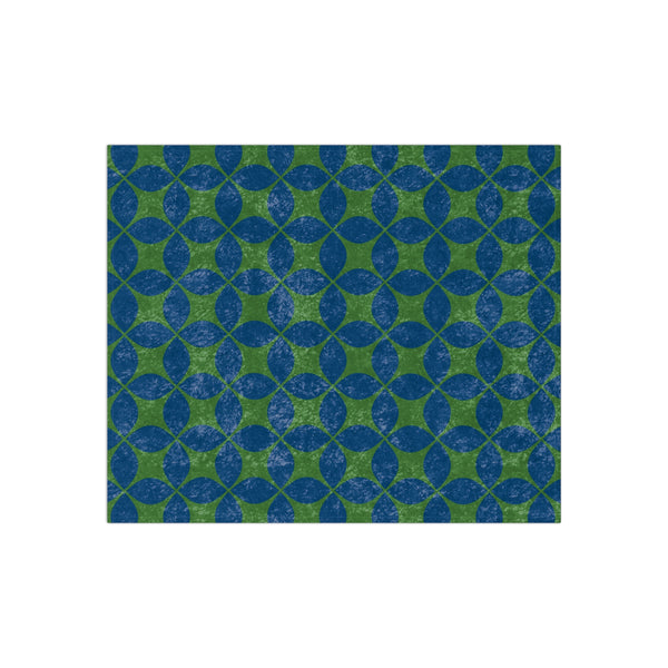 Blue & Green Art Deco Decorative Throw Blanket