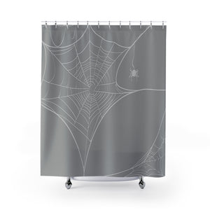 Spiderweb Spider Grey Bath Shower Curtain