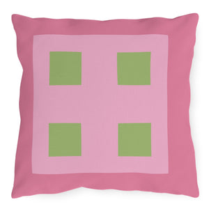throw pillow with 'Pastel Pink & Green' design