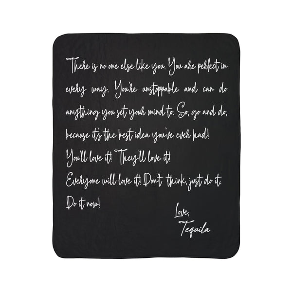 Love Letter Funny Tequila Gift Plush Sherpa Blanket