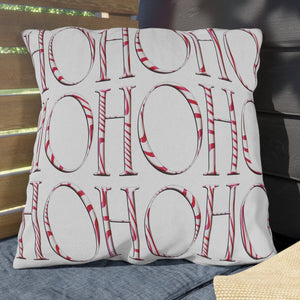 throw pillow with 'Reversible Holiday Outdoor' design