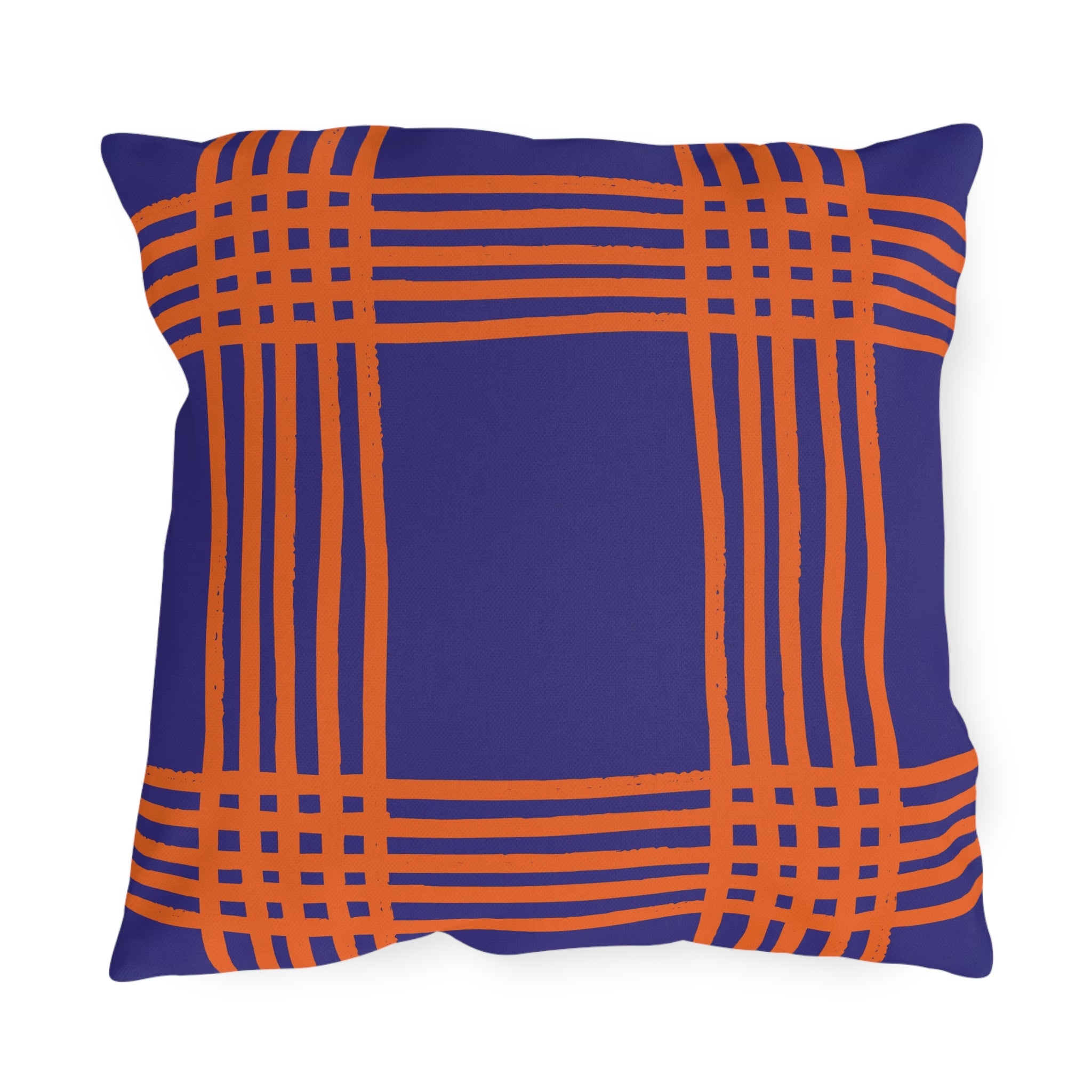 Reversible Purple and Orange Indoor Outdoor Fall Throw Pillow