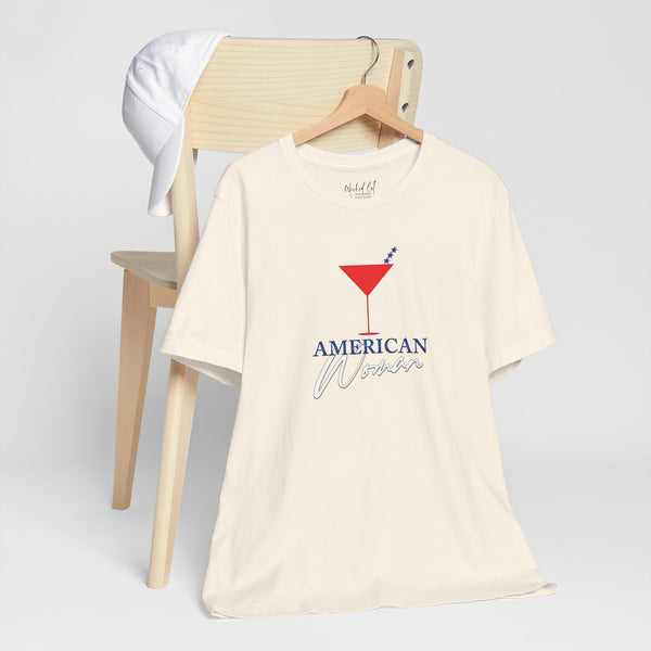 American Woman Patriotic Martini July 4th T-Shirt