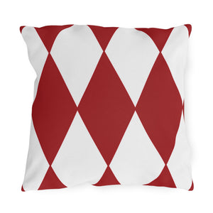 Reversible Red & White Outdoor Indoor Pillow