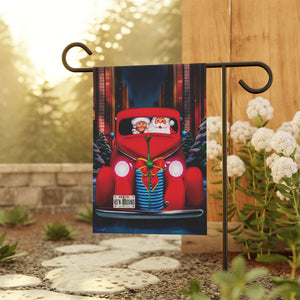 Garden flag with 'Santa Date Night Cute Christmas' design