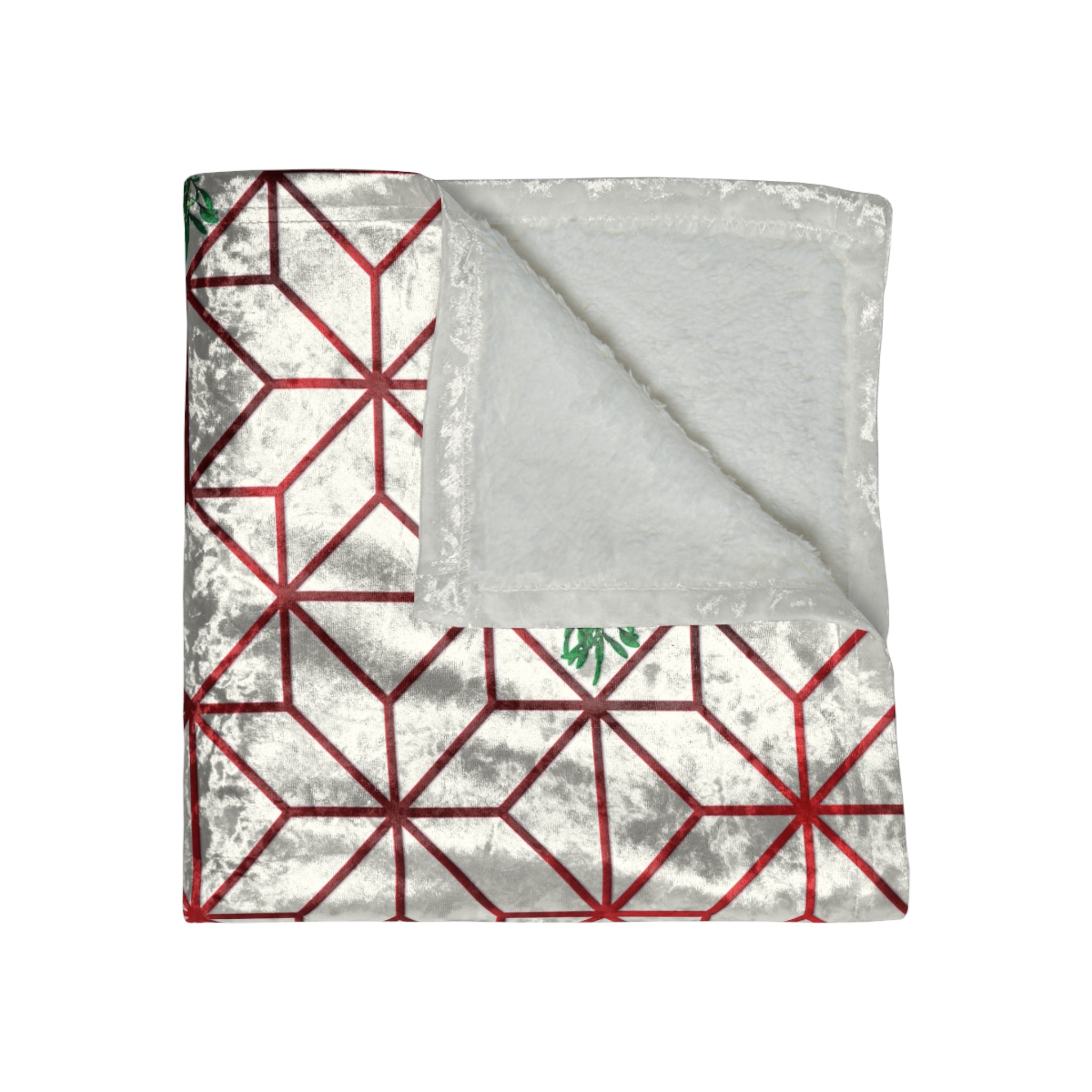 Art Deco Mistletoe Christmas Throw Blanket