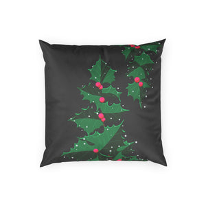 Christmas Holly Berry Velvet Pillow