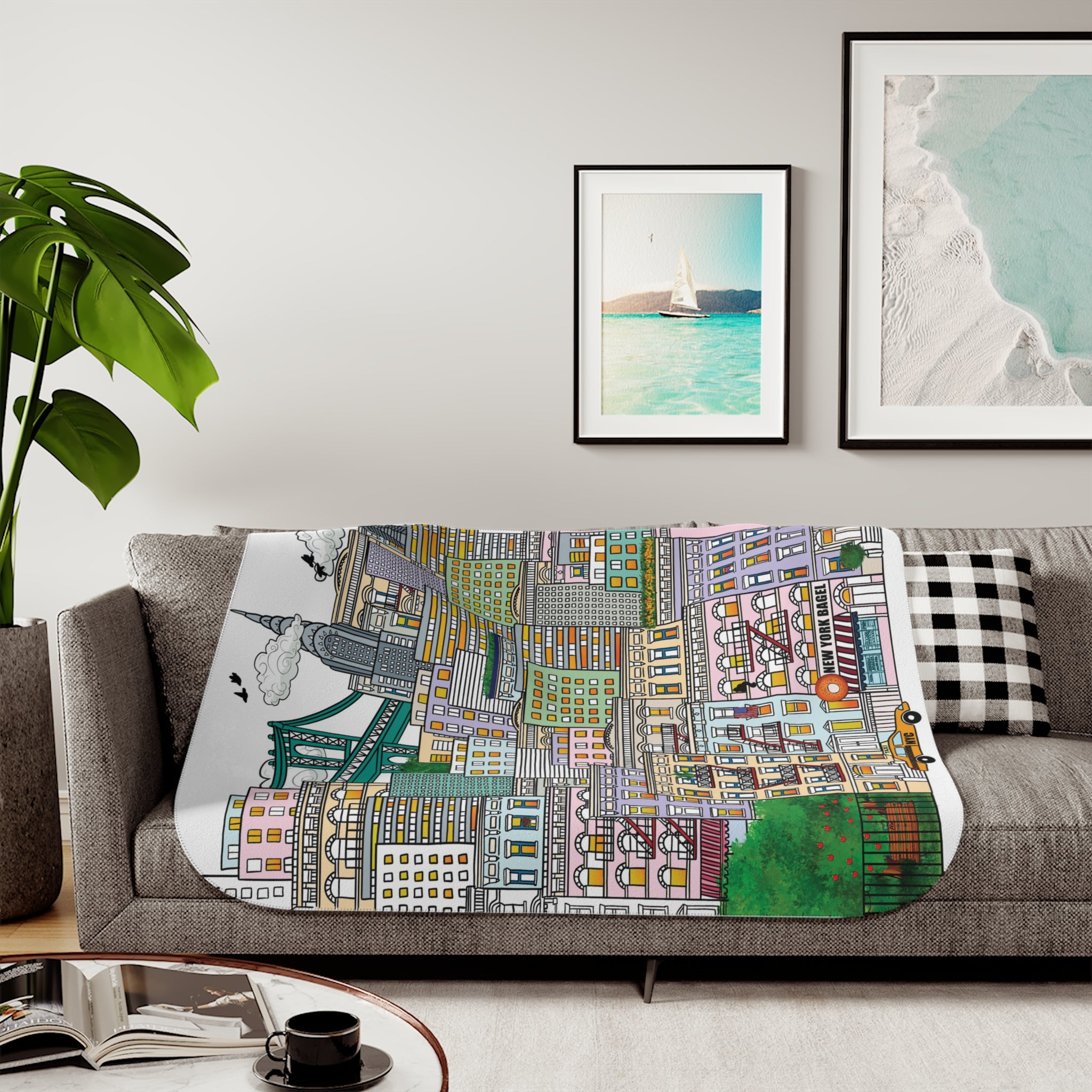 Whimsical New York City Soft Baby Blanket