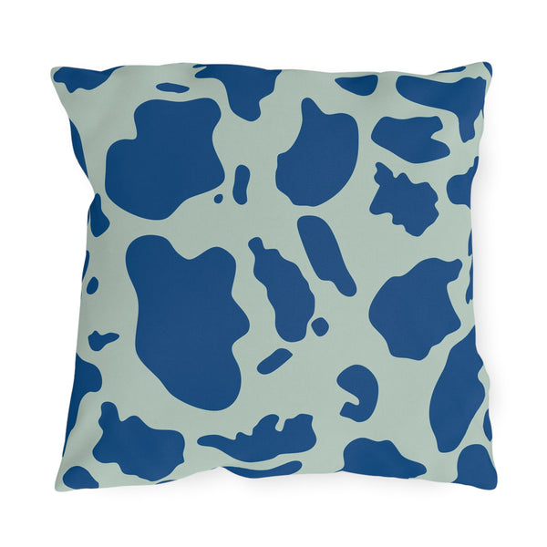 Blue Animal Print Outdoor Indoor Throw Pillow