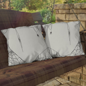 throw pillow with 'Hanging Spider' design
