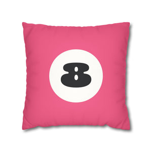 throw pillow with 'Pink 8 Ball Cover' design