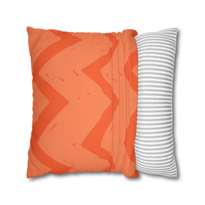 throw pillow with 'Vibrant Orange & Purple Reversible Cover' design